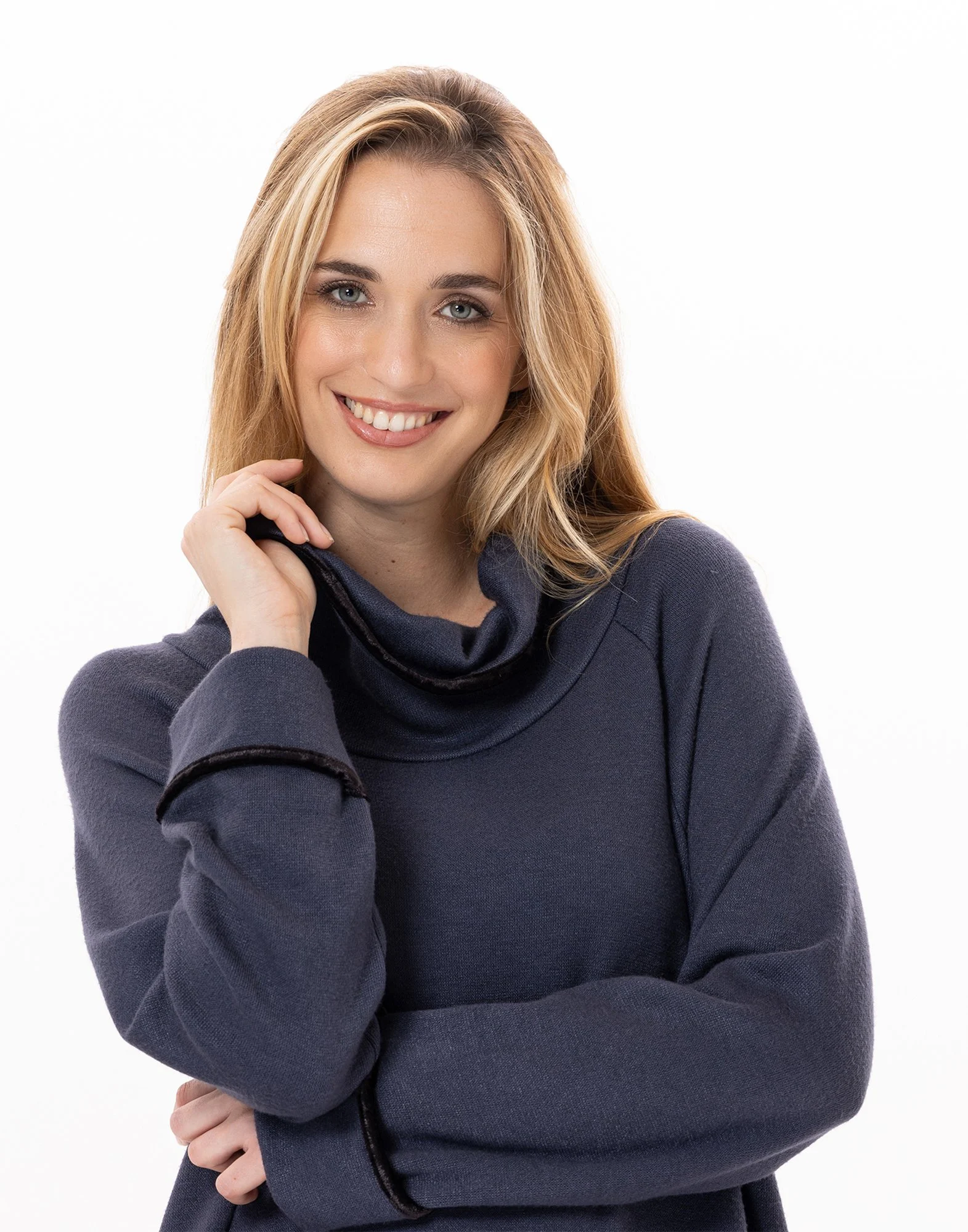 ALPAGA 840 - Robe en maille tricot | Bleu