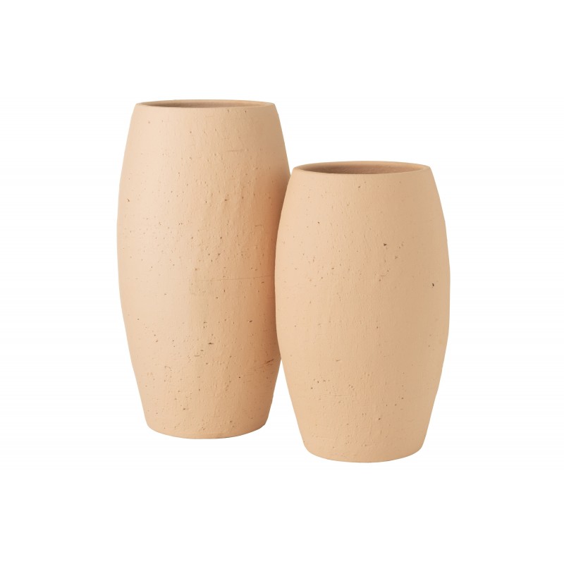 Vase en céramique beige 28x28x50 cm