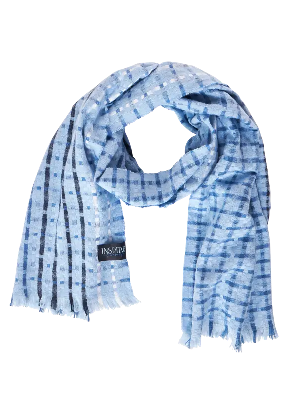 Schal mit Karomuster - gentle blue