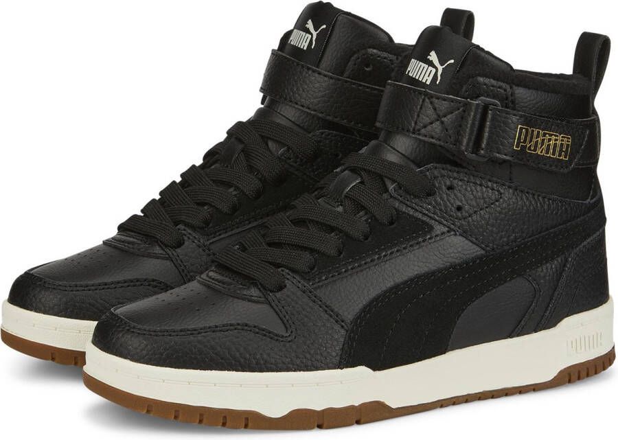 Puma Rebound Game WTR Joy sneakers zwart Jongens Meisjes Imitatieleer Meerkleurig 39