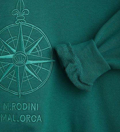 Mini Rodini Sweatshirt - Compass Emb -  Grøn