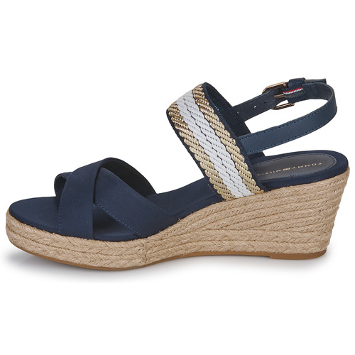 Tommy Hilfiger - GOLDEN WEBBING MID WEDGE - Marine