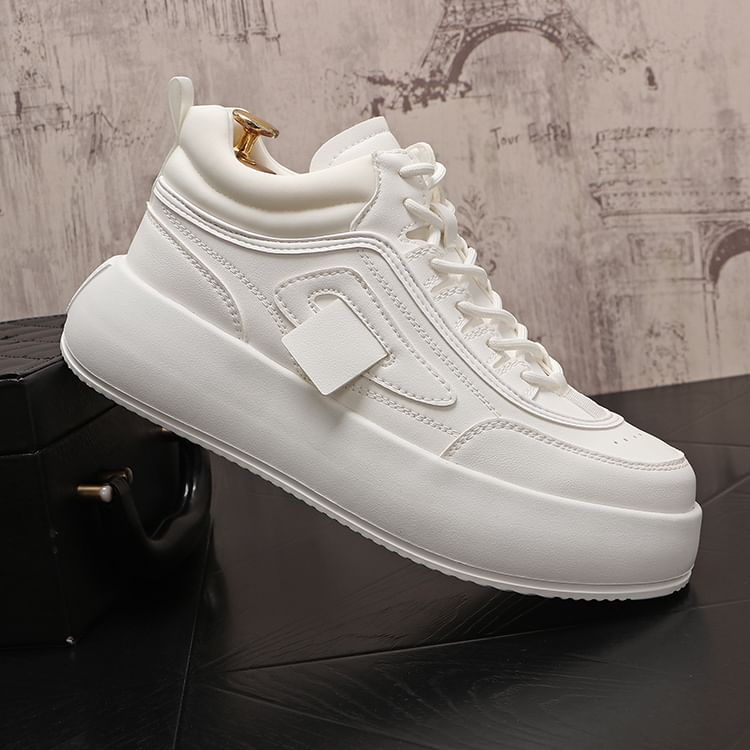 Mr Ozera - Platform veterschoenen van imitatieleer