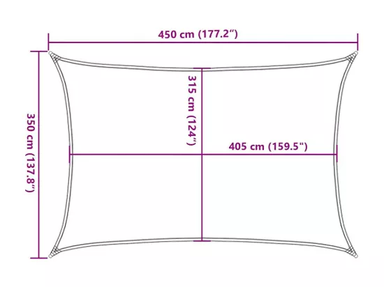 Voile d'ombrage 160g/m² rectangulaire bleu 3,5x4,5 m PEHD
