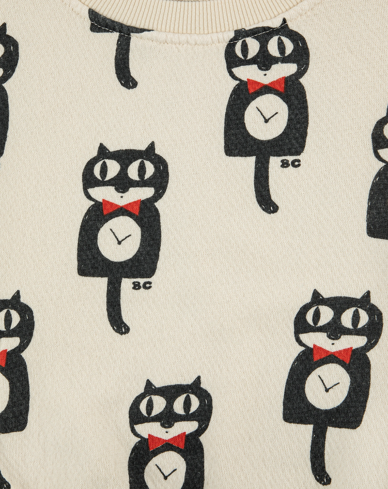Sweatshirt CAT O'CLOCK AOP in beige