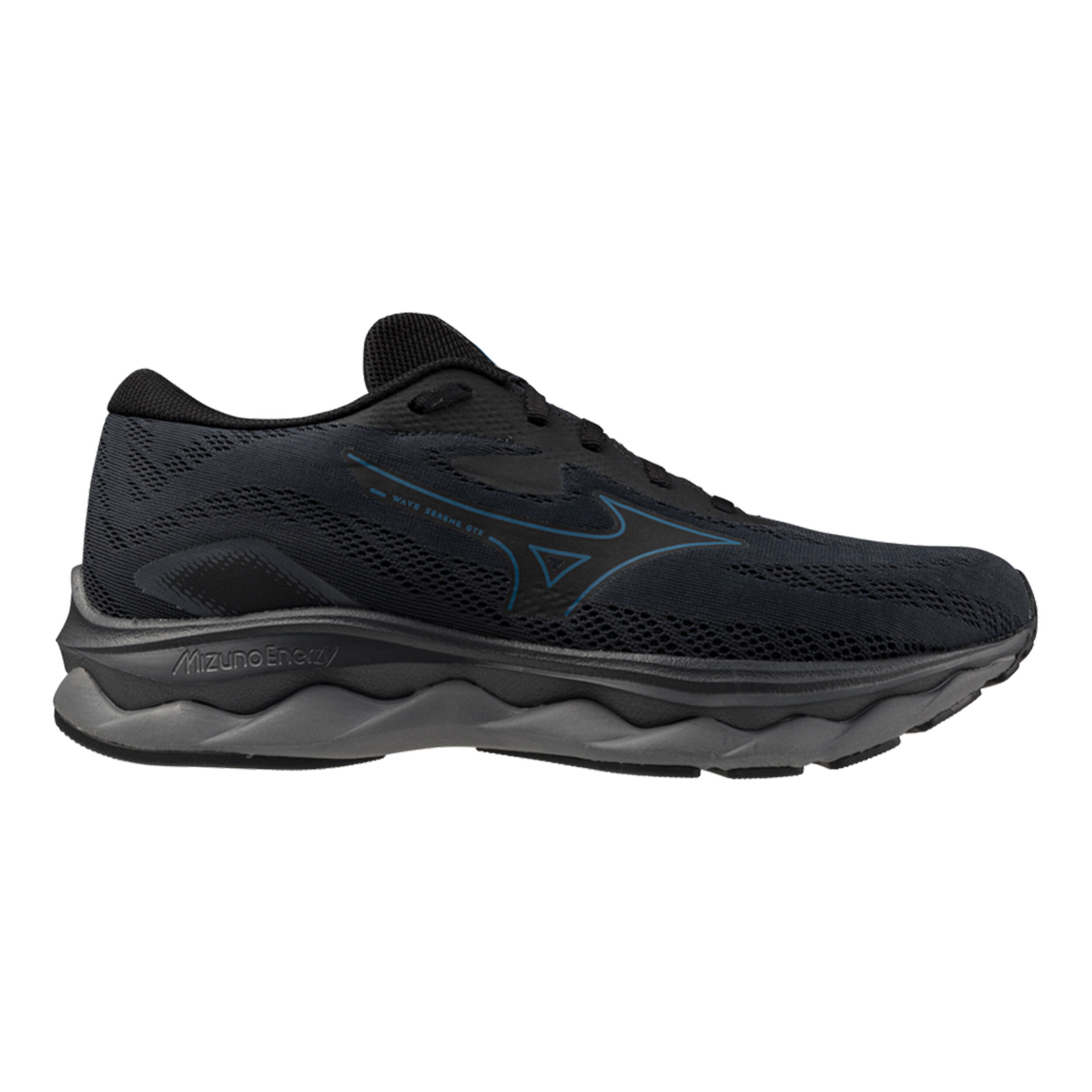 Mizuno Wave Serene GTX Chaussure De Running Sans Stabilisateurs Hommes - Gris Foncé, Noir