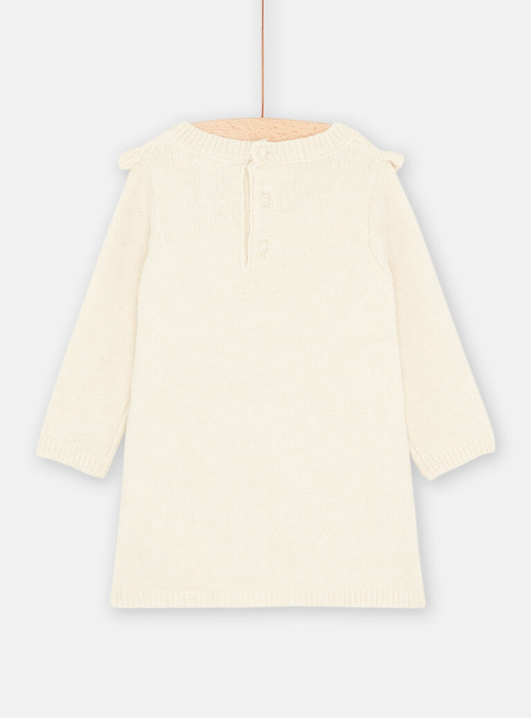 Robe-pull écrue pour bébé fille
