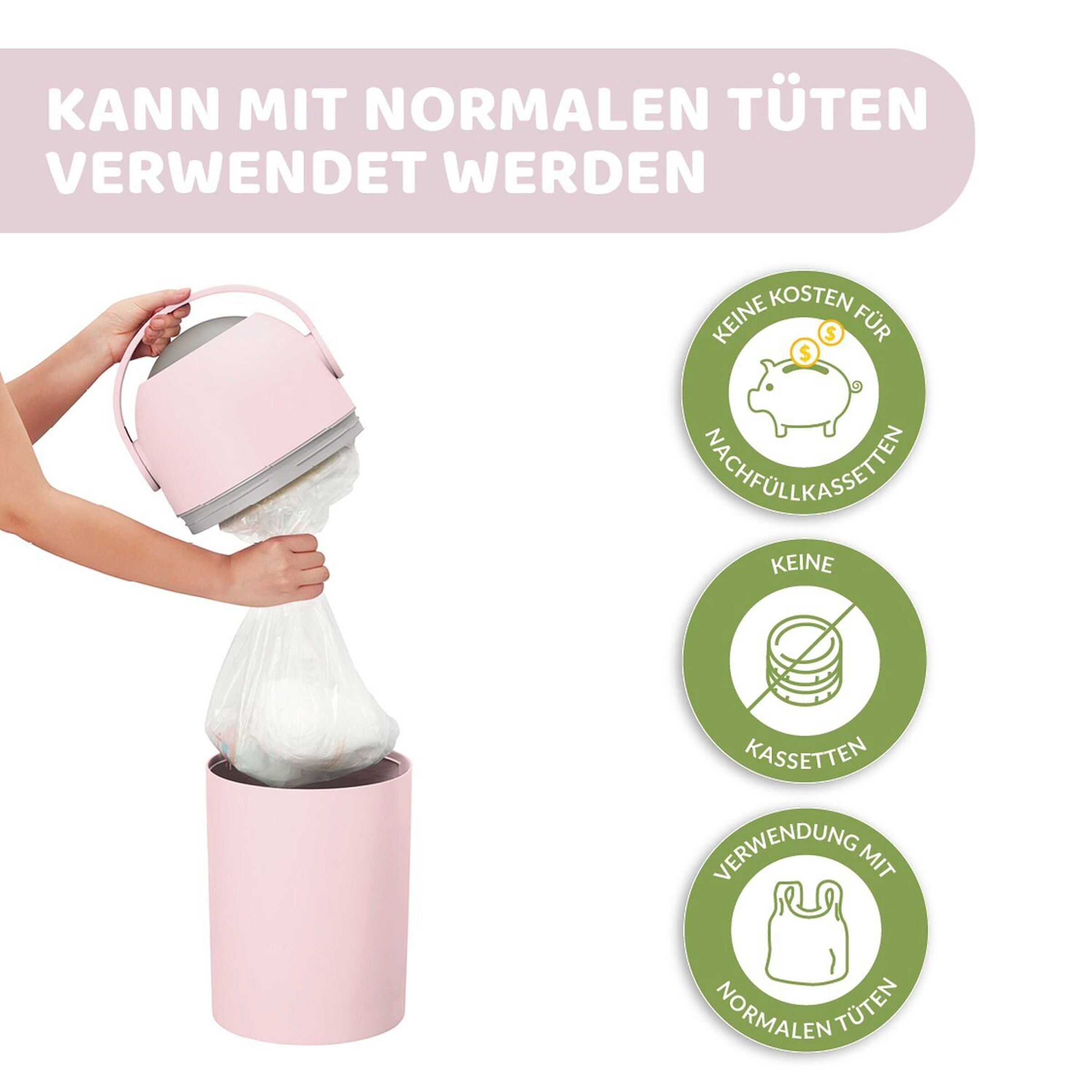 Chicco Windeleimer Odour Off pink