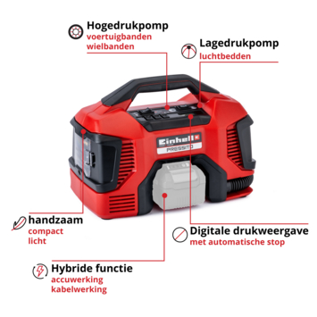 Einhell 18V compressor 6-in-1 Pressito Hybrid (zonder accu)