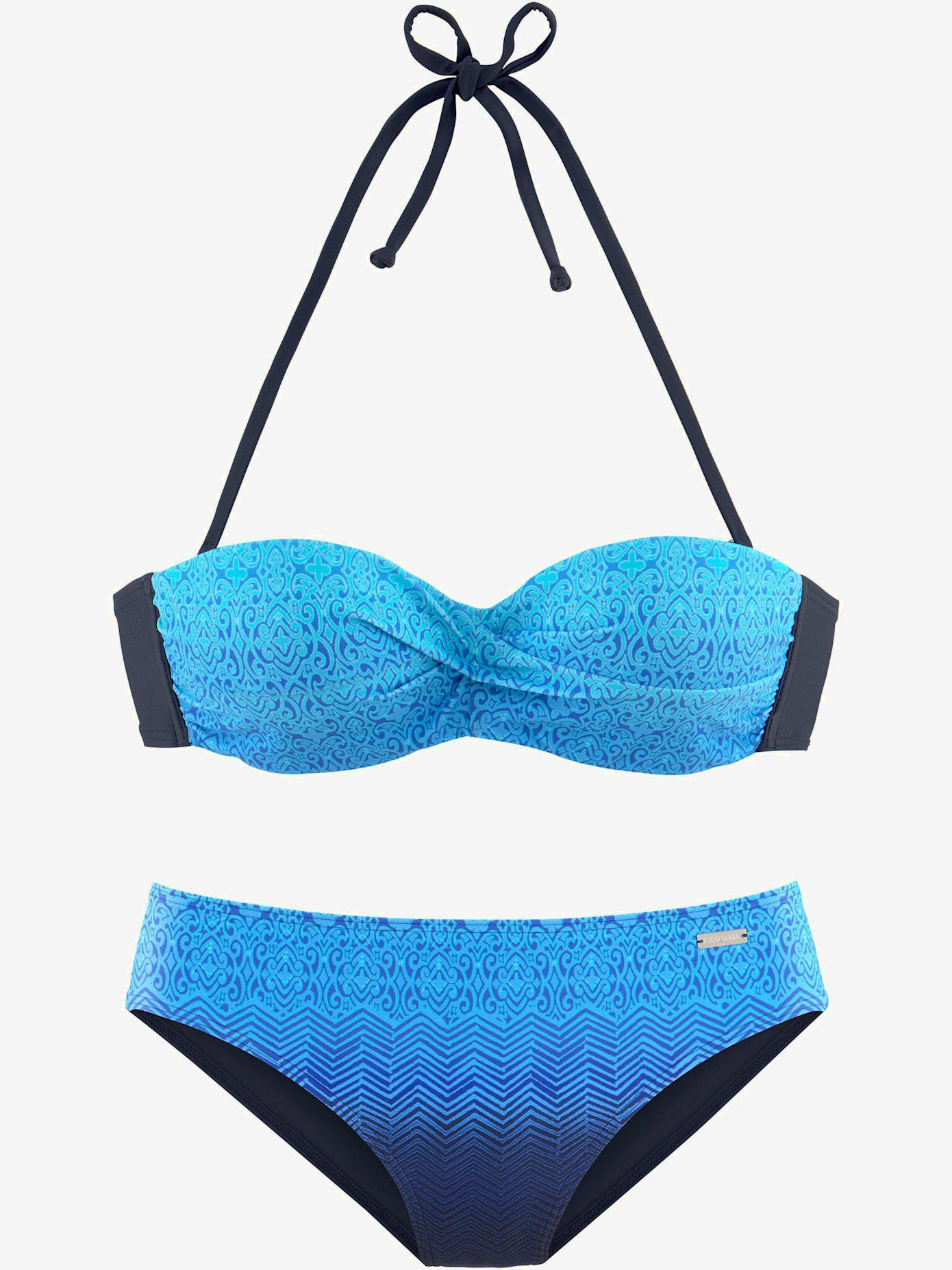 Maillot de bain bandeau à armatures look graphique