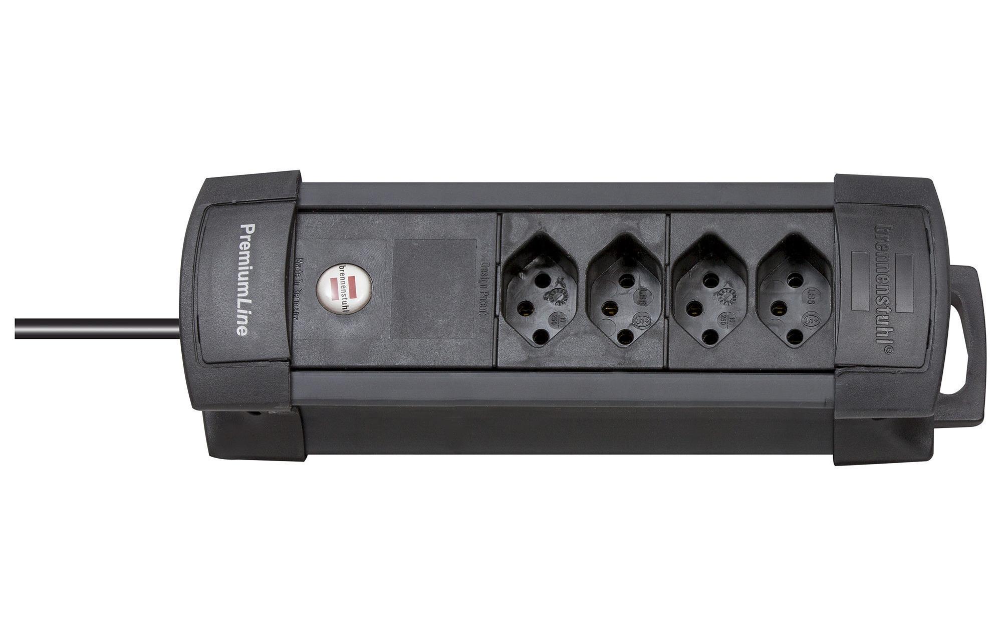 Steckdosenleiste Premium-Line 4x T13Ohne Schalter, schwarz