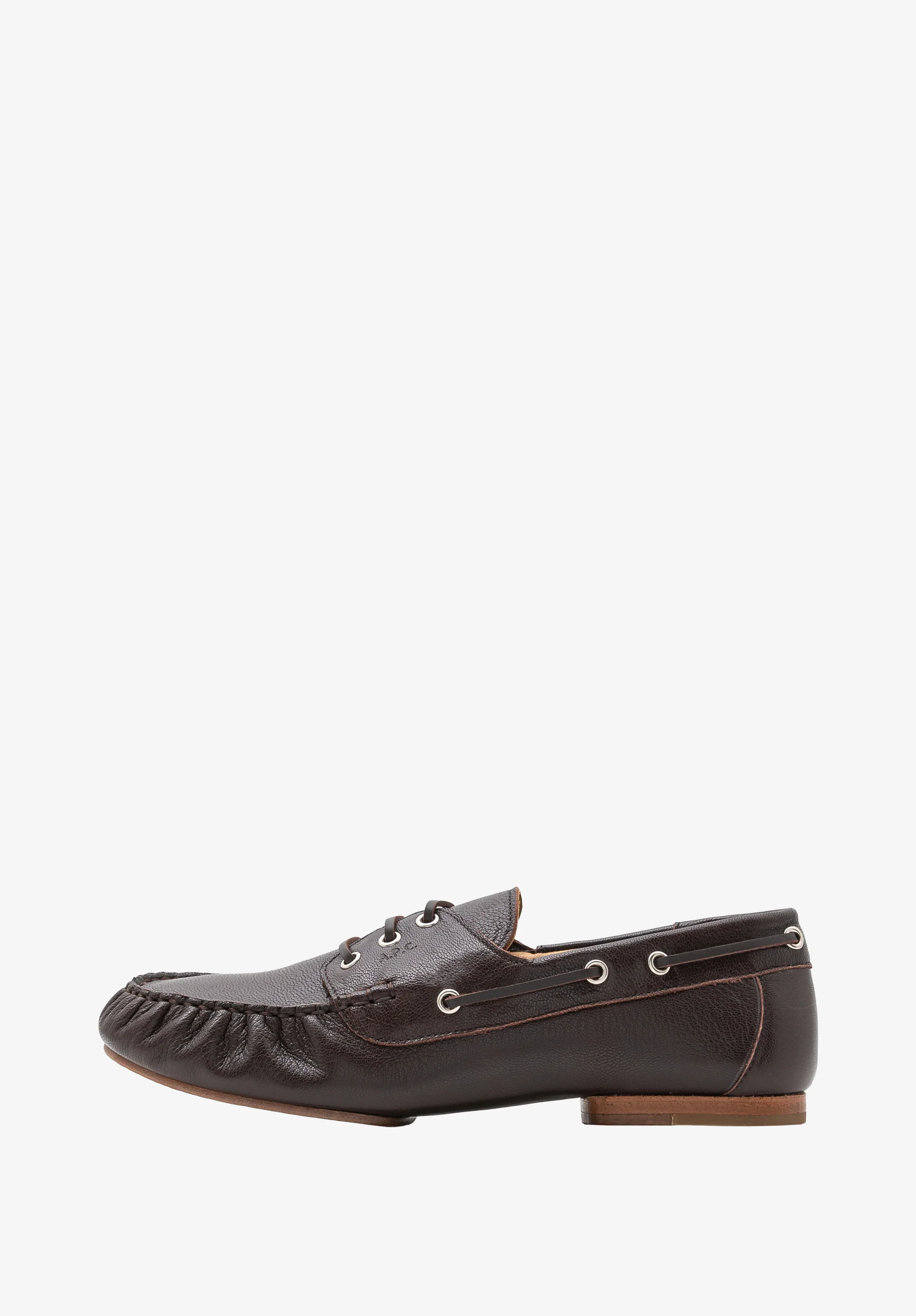Chaussures bateau en cuir - Marron fonce