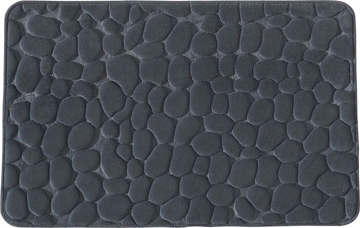 Tapis de bain antidérapant à mémoire de forme 50x80 cm, gris, Levasseur Mineral