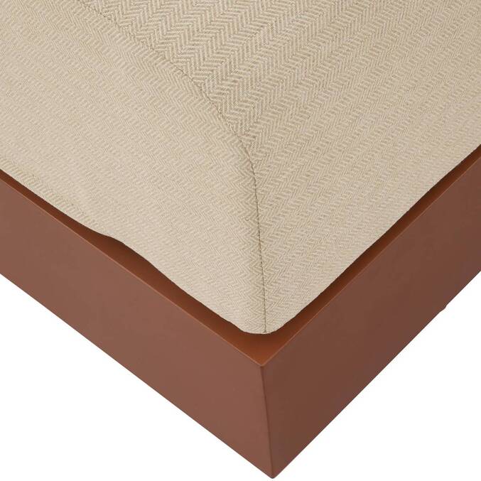 Pouf de jardin rectangulaire ALLURE Beige / Acajou