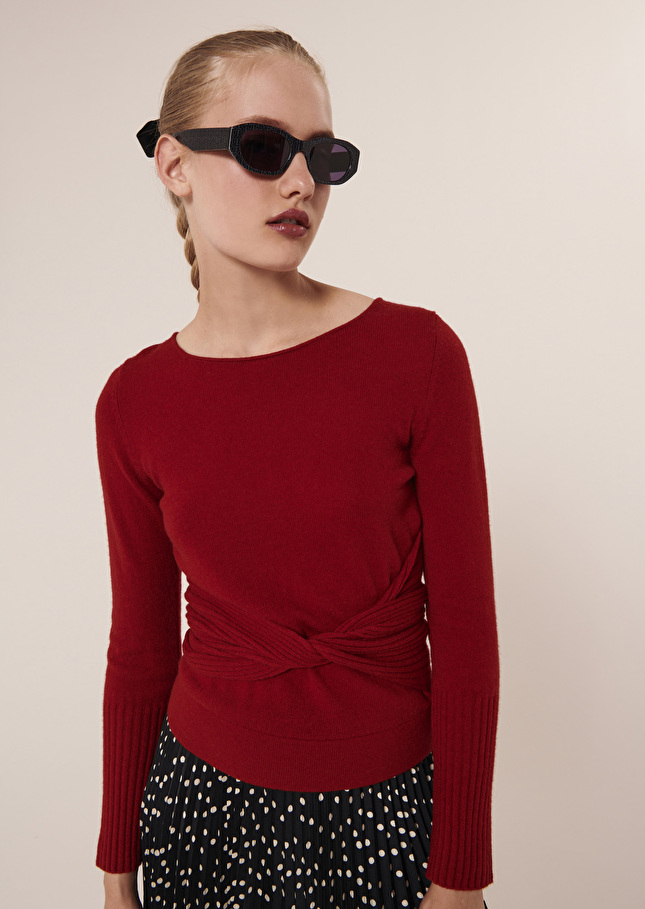 Pull Polydorerouge en laine mérinos