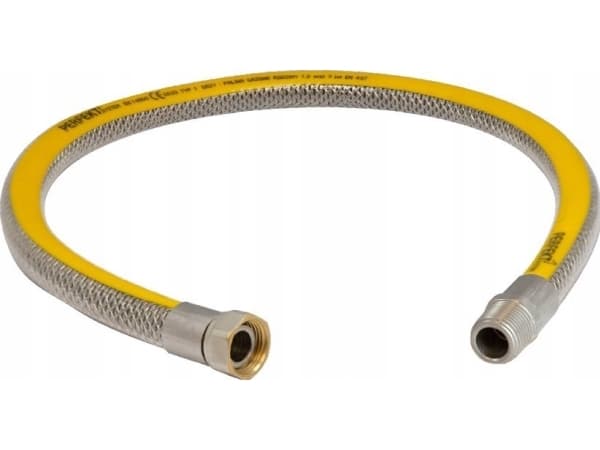 Perfexim PHA-251/2 DN12 tilkoblingsslange Type1 WZ L-2000 Sikker metalltilkoblingskabel, korrugert, fleksibel EN14800