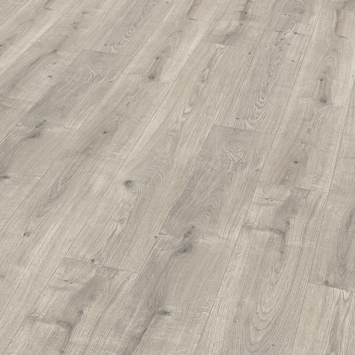 Sol stratifié clipsable Rowley chêne gris 8 mm compatible pièces humides