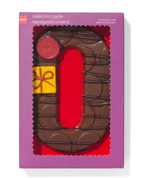 lettre O en chocolat au lait décorée à la main 200g