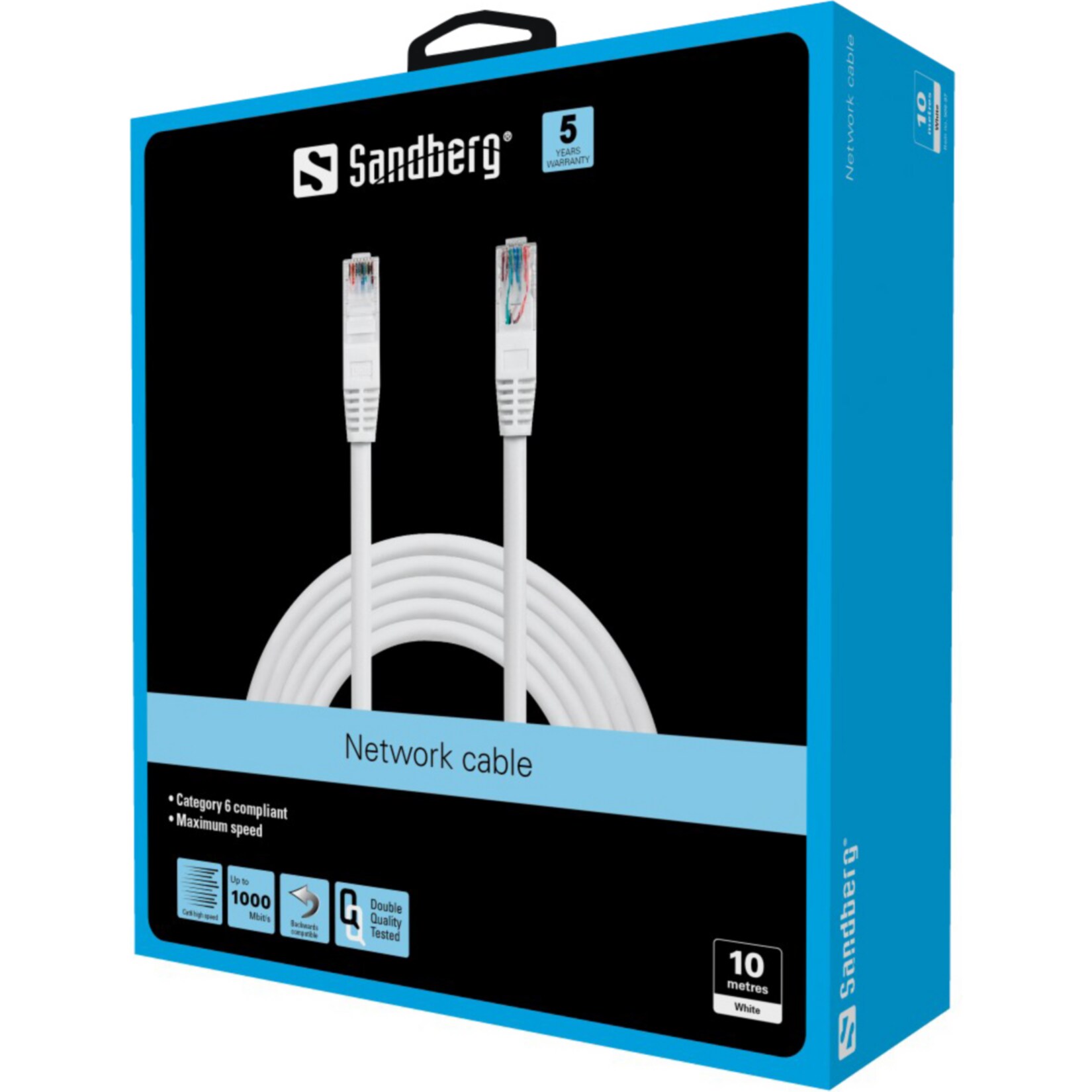 SANDBERG Netzwerkkabel RJ45 UTP Cat6 10 m
