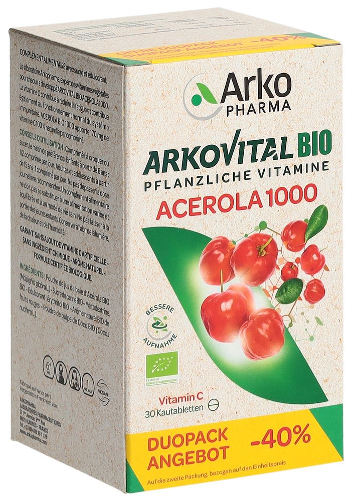 ARKOVITAL Acerola Arkopharma Tabl 1000 mg Bio Duo 30 Stk