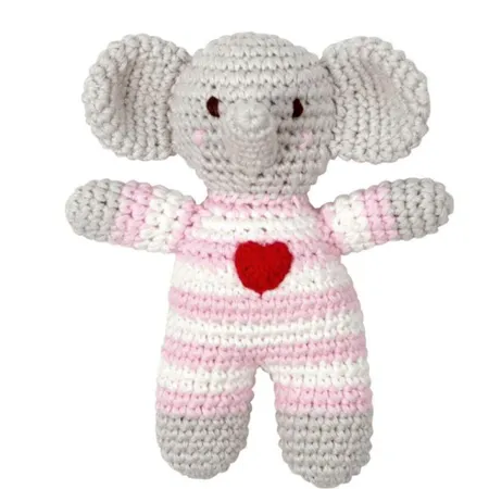 Die Spiegelburg Häkel-Rassel Elefant BabyGlück, rosa