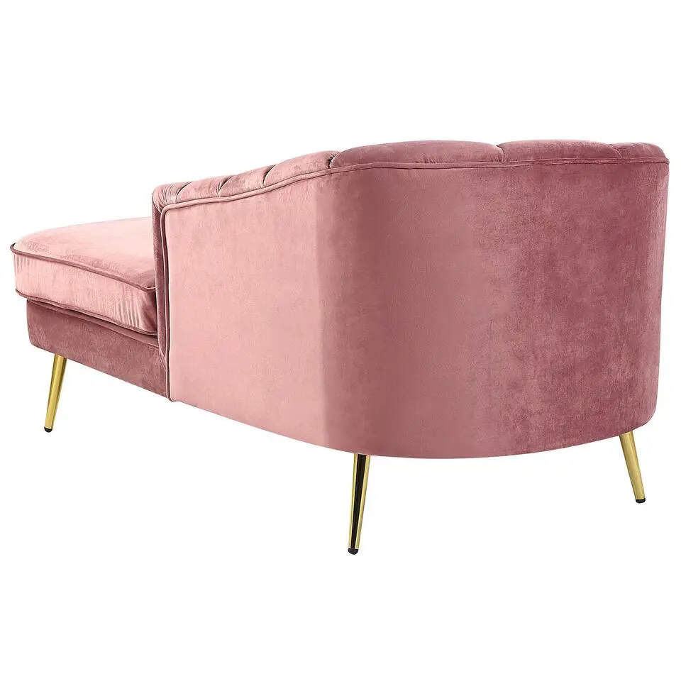 ALLIER - Chaise longue - Roze - Linkerzijde - Fluweel