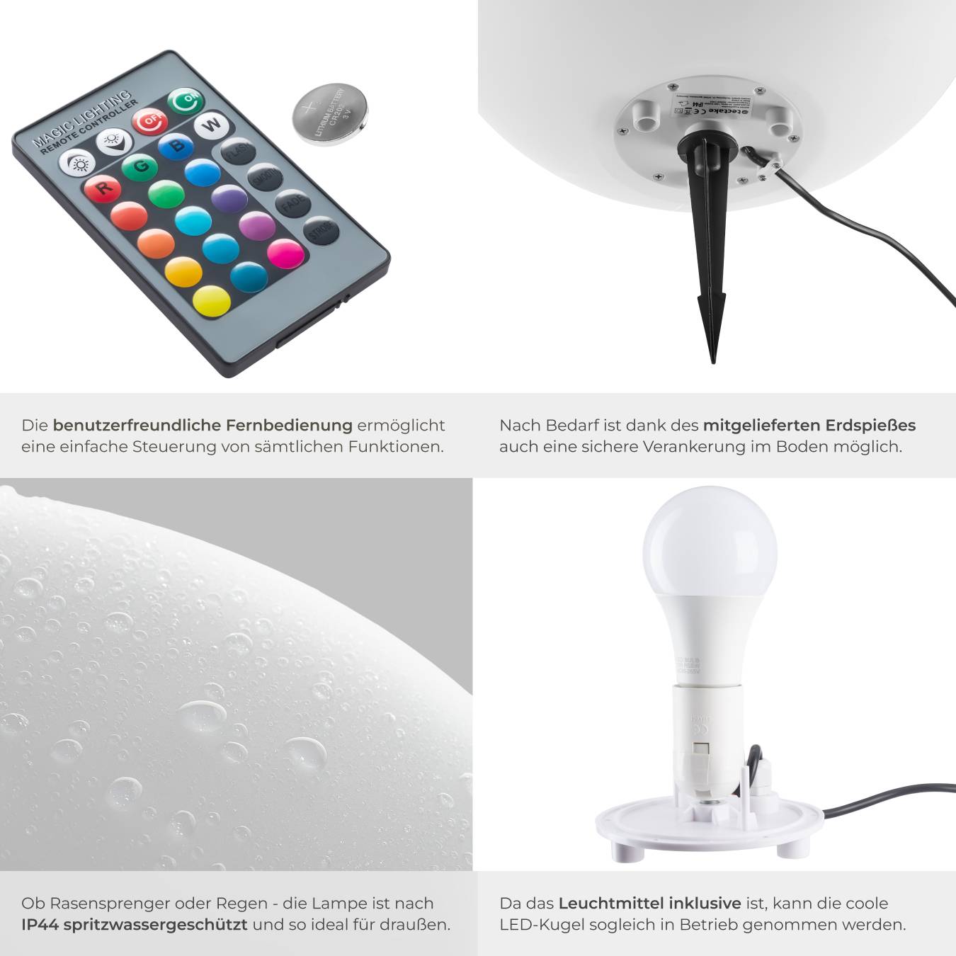 Kugelleuchte Luminous Globe, LED, mit Fernbedienung