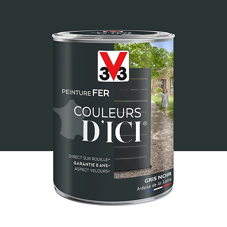 Peinture extérieure fer Couleurs d'ici gris noir Velours V33 1,5L