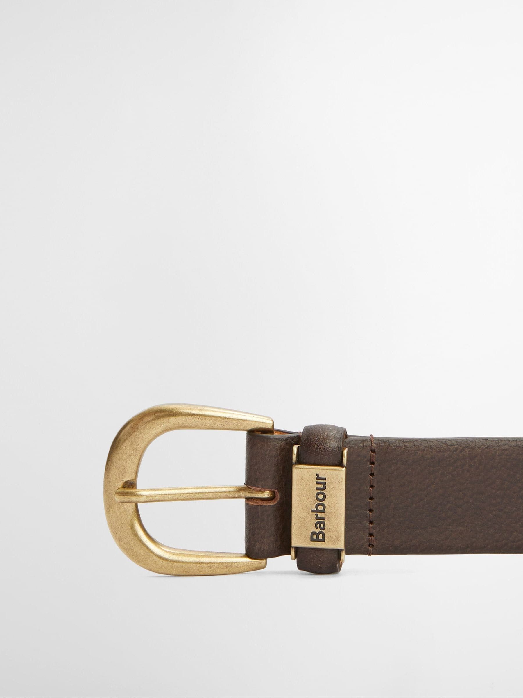 Bruin - Barbour® Clyde leren riem