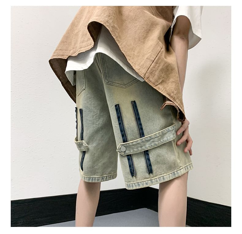Wolfkane - Mid Rise Washed Denim Shorts