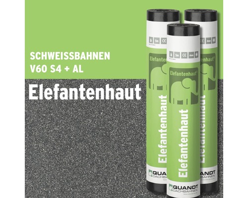 Quandt Bitumen Lasmembraan Elephant Skin® V60 S4 SS met glasvliesversterking en aluminium plaat 5 x 1 m rol = 5 m²