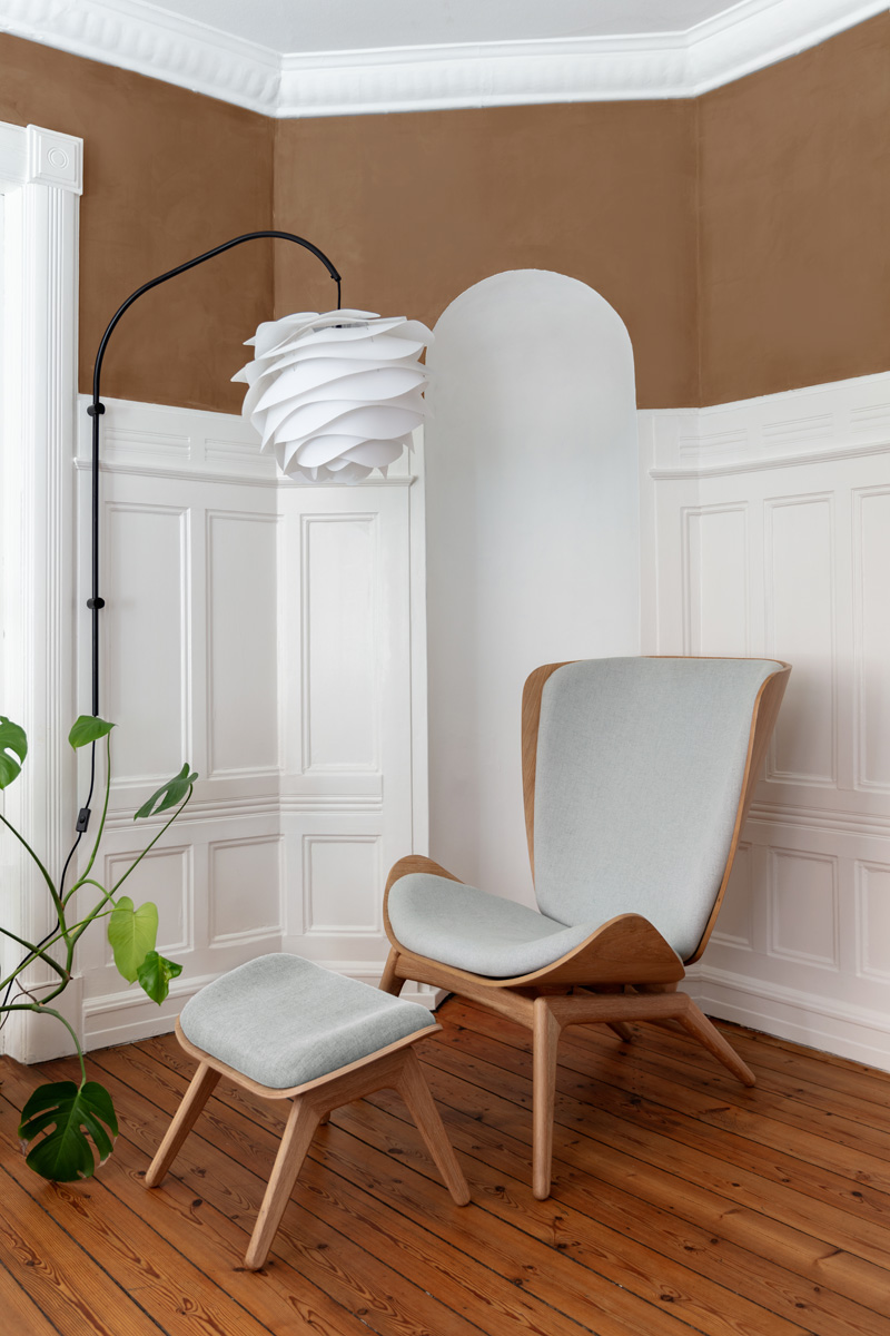 Ottoman houten voetenbank The Reader - naturel eiken Sterling
