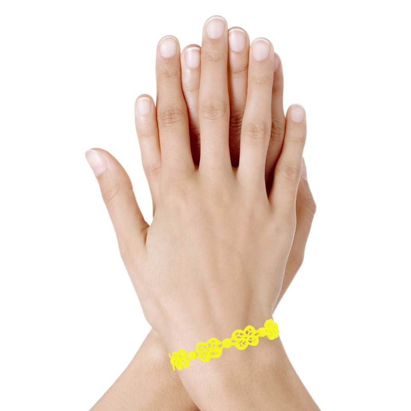 Cruciani Bracelet Dentelle Happy Jaune Fluo