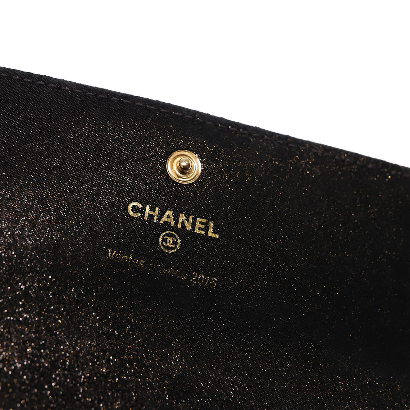 Chanel Portefeuille en Cuir métallisé marron - Très bon état - 19x10 cm