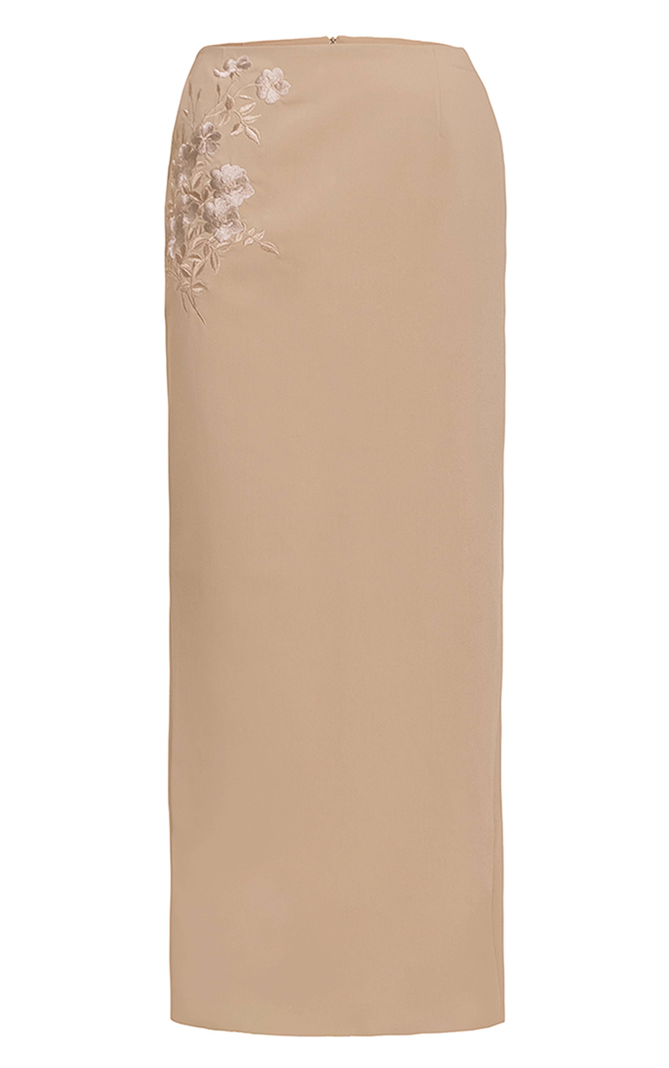Gris Pierre Jupe Maxi Taille Basse Brodée Tissée Co-ord Plt Label Plus