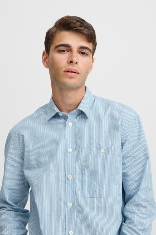 Casual Friday CFALVIN LS dobby striped shirt Placid blue