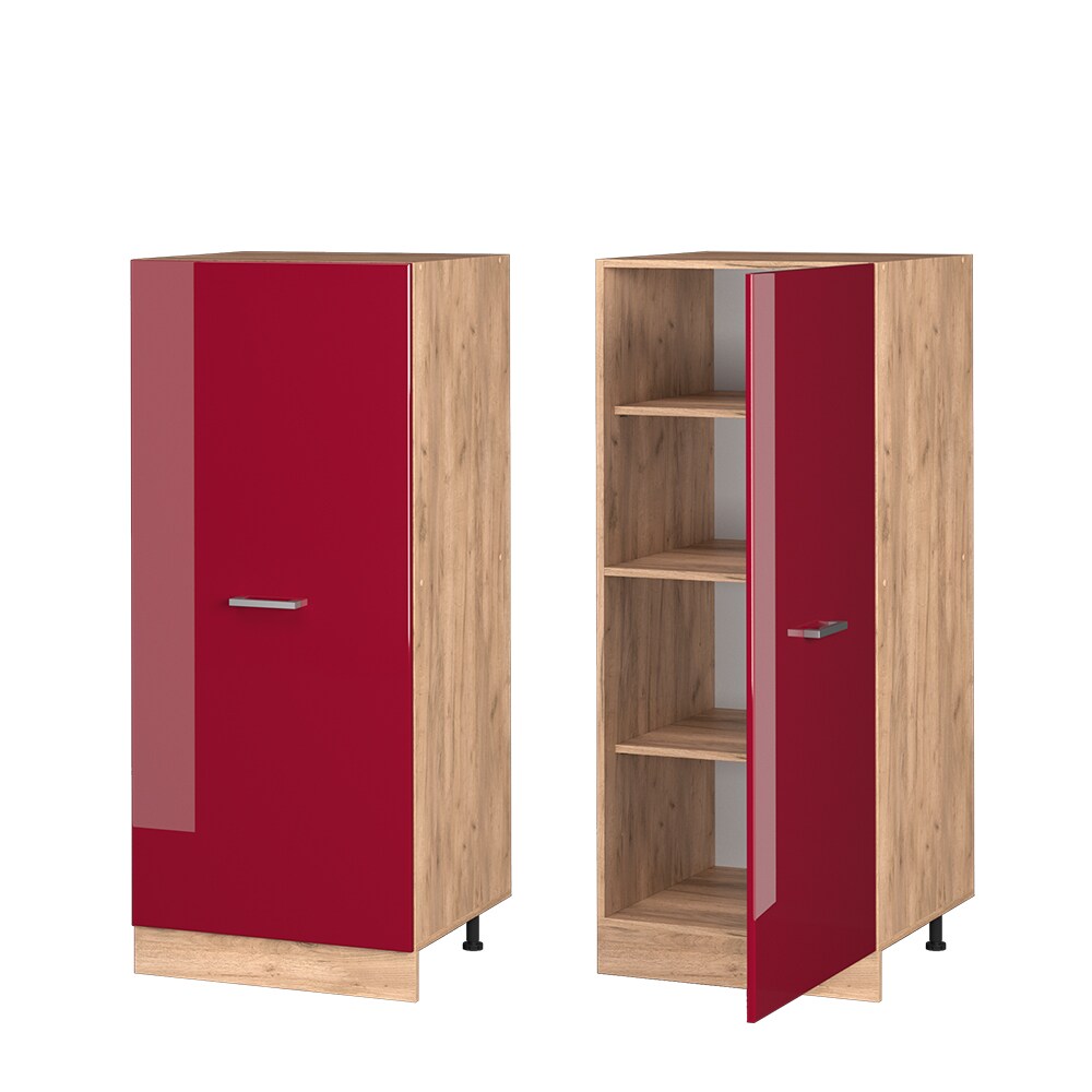 Vicco Backofenumbauschrank Küchenschrank Küchenzeile R-Line 60 cm Eiche Bordeaux große Tür