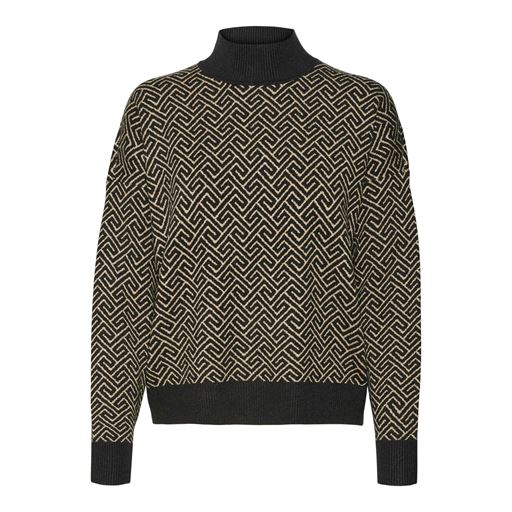 Vero Moda Aria Art Striktrøje, Black, XL