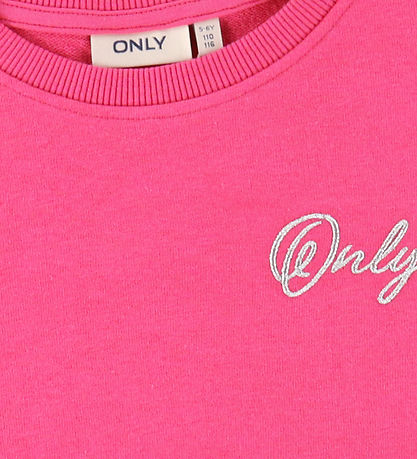 Kids Only Sweatshirt - KogCeleste - Fuchsia Purple/Silber Glitze