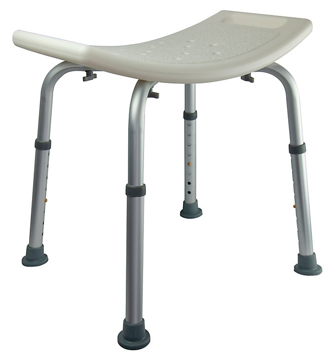 Tabouret de douche avec poignées blanc Godonier