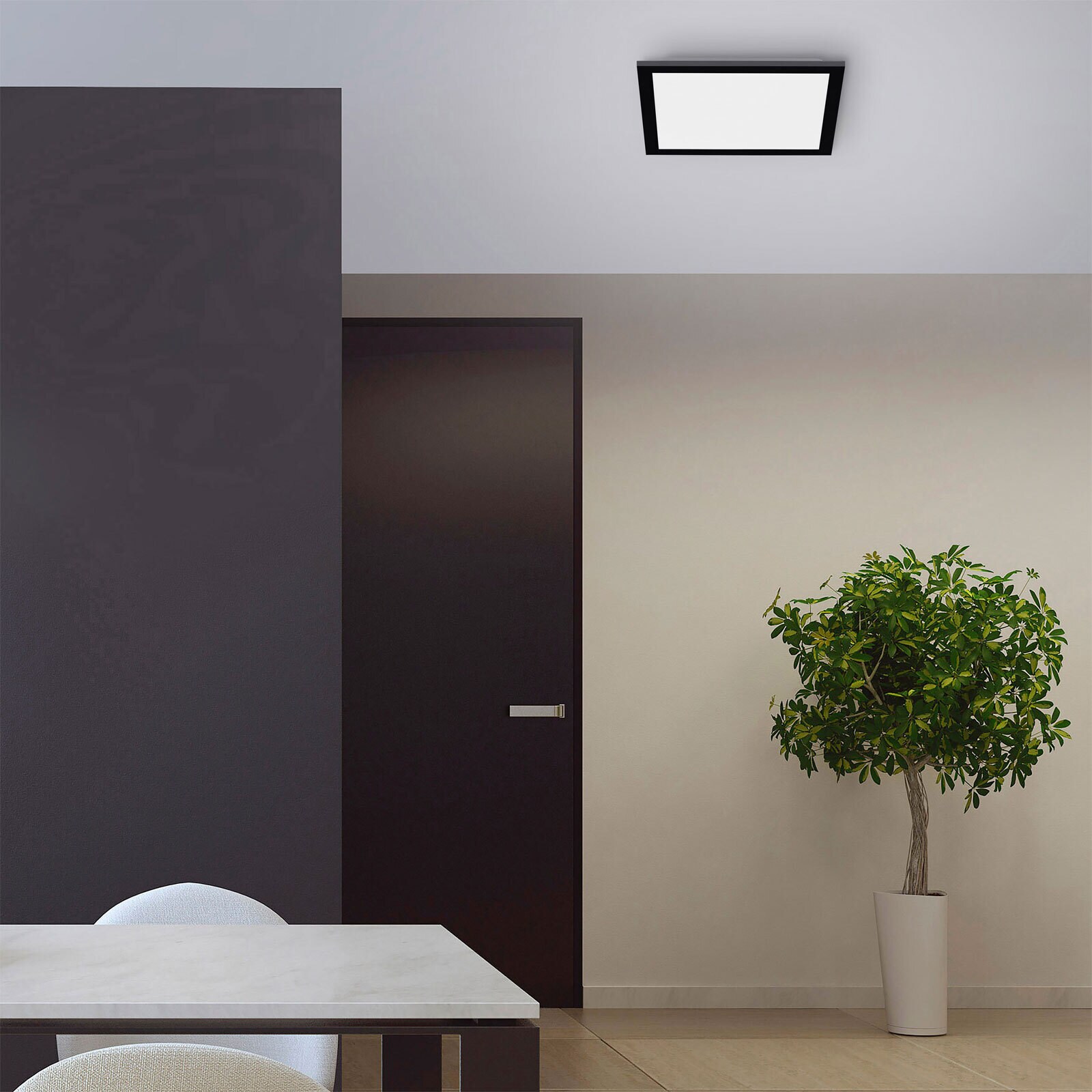 LED-Deckenleuchte Flat 29,5x29,5 cm schwarz