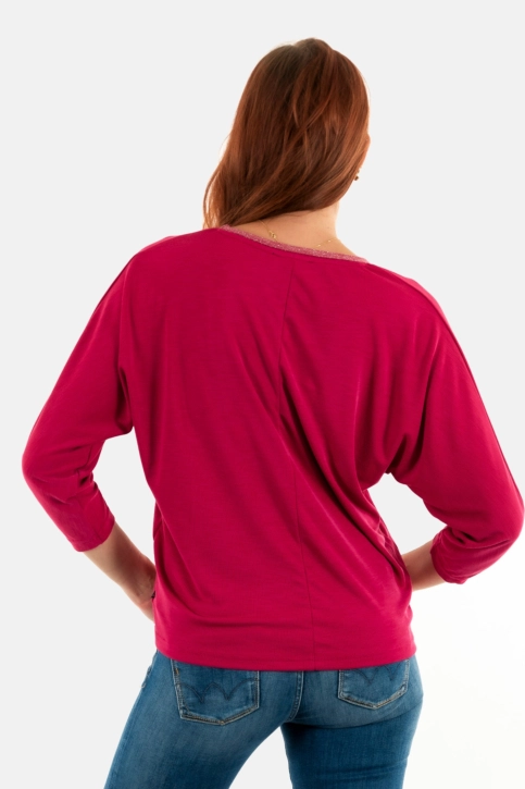 Tee shirt manches longues Le Temps Des Cerises cepada 1056 framboise