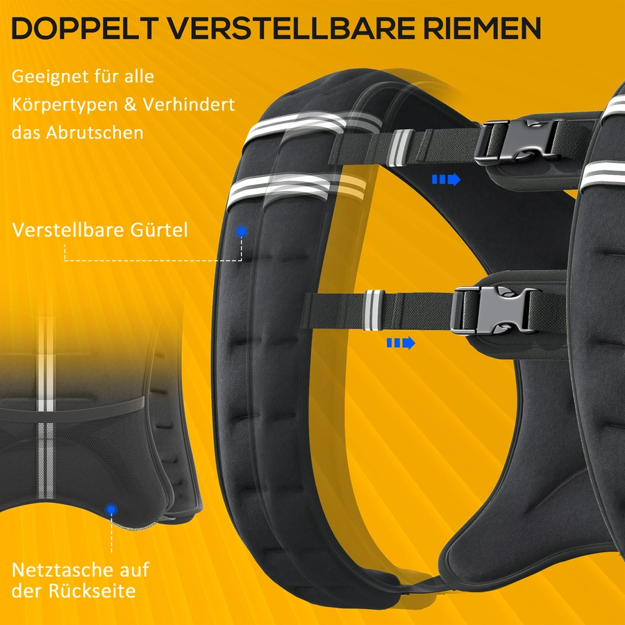 HOMCOM Gewichtsweste mit verstellfunktion schwarz
