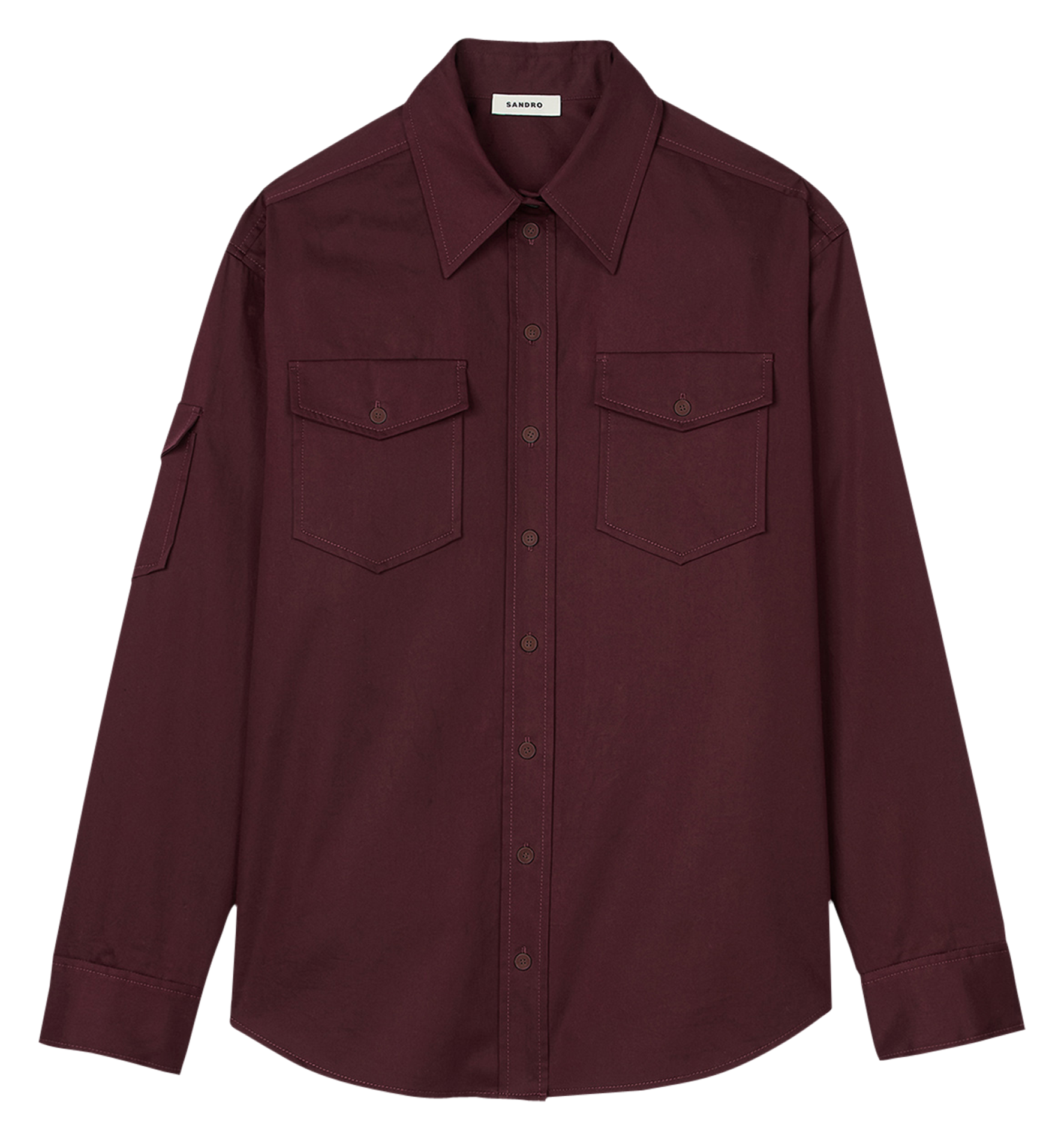 Chemise droite en coton | Rouge