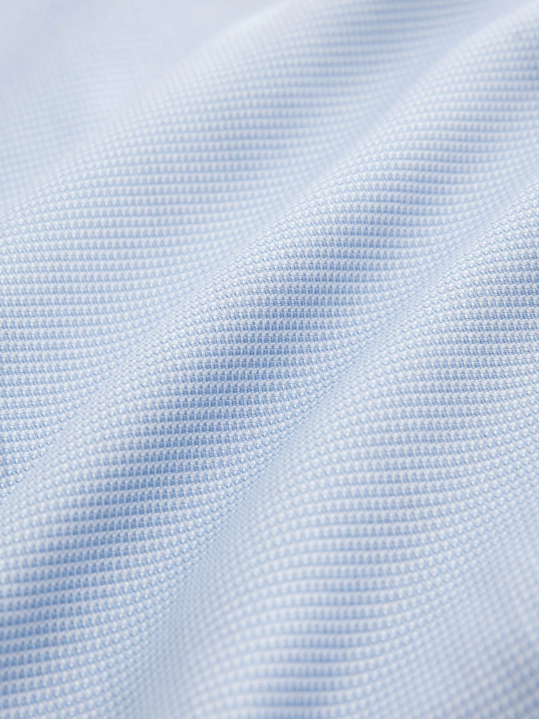 Blauw - Slim Fit - Signature 100% katoenen overhemd met textuur