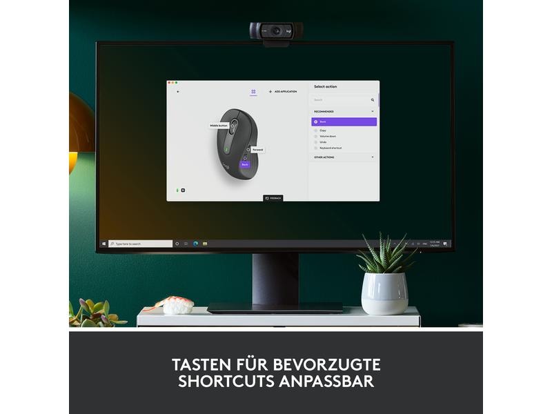 Logitech Maus Signature M650 L left Graphite Präzise Wireless-Maus mit «Logitech SilentTouch»-Technologie