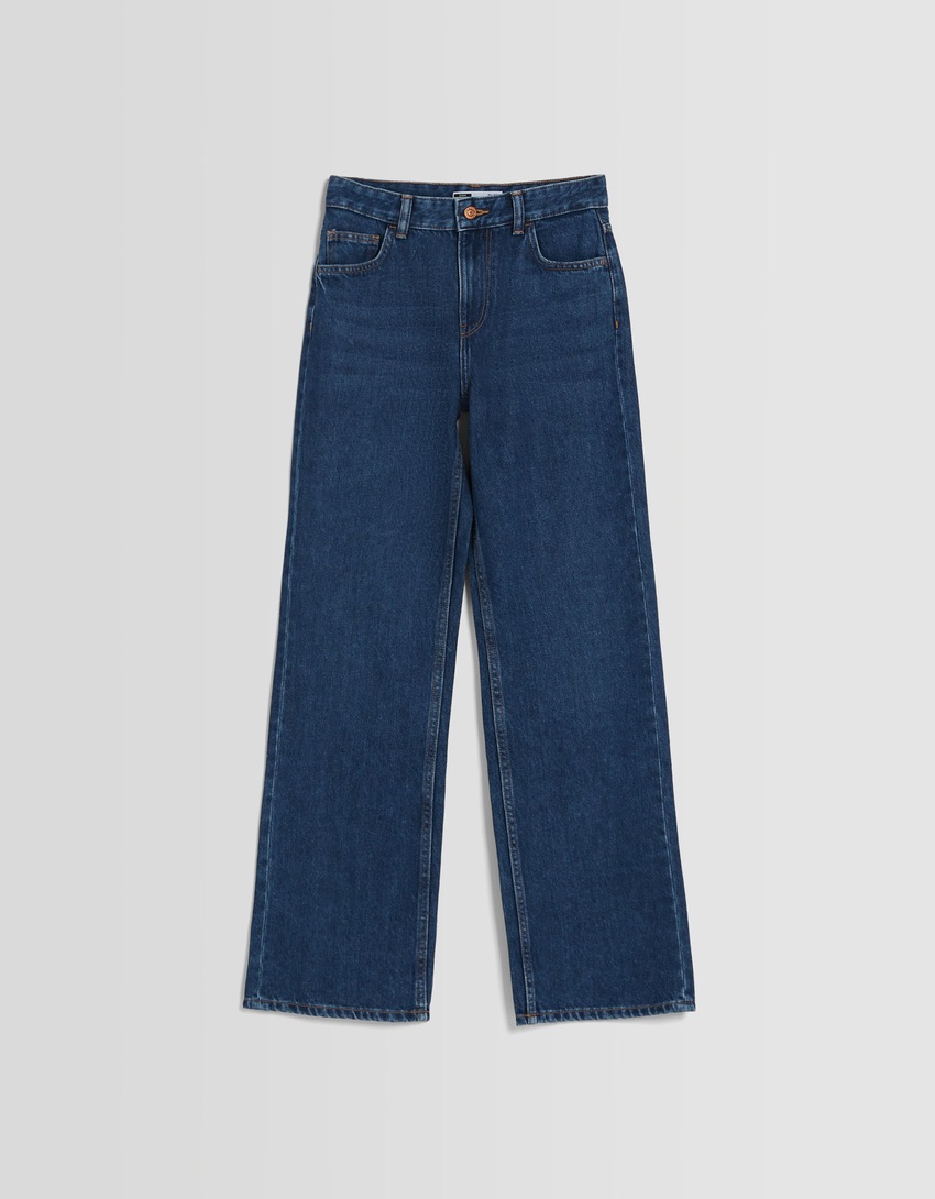 Calça jeans de perna larga
