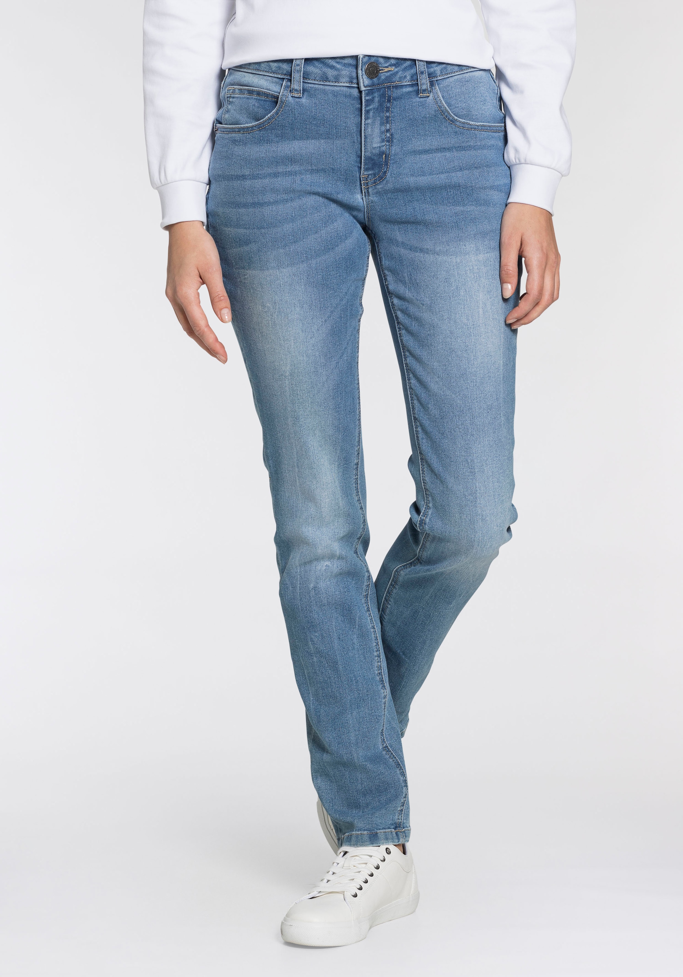 KangaROOS Relax-fit-Jeans »RELAX-FIT HIGH WAIST«, knöchelfreie Schnittform,  krempelbare Beinabschlüsse