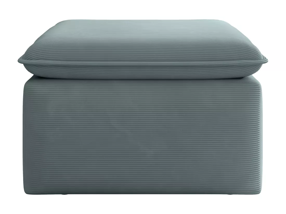 Pouf en velours côtelé bleu TEODORA