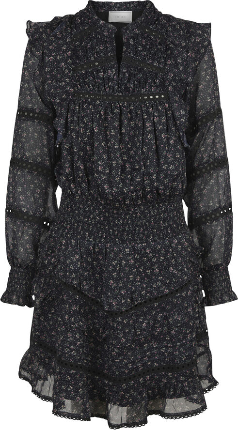 Neo Noir Harmoni Mini Rose Dress Black